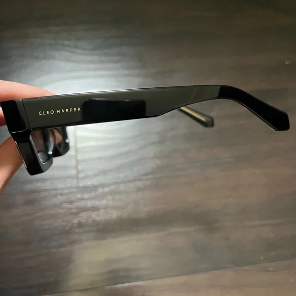 Cleo Harper Black Modern Rectangular Glasses - Picture 5 of 6